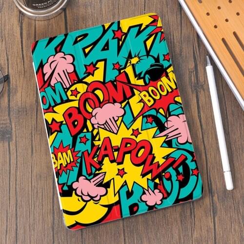 Boom Painting Silicone Cover for iPad Air 4 Case With Pencil Holder 2020 Pro 11 Funda 10.2 8th Generation 7th Mini 5 Air 2 Coque