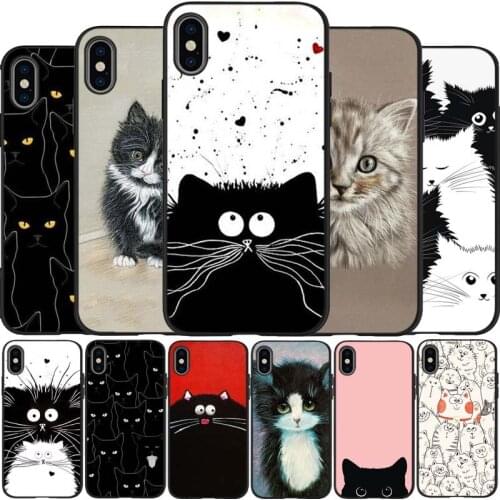 Kim Haskins Cat black Silicone Phone Case For iPhone 12 XR XS Max 5 5S SE 2020 6 6S 7 8 PLUS X 11Pro Max 11 Cover