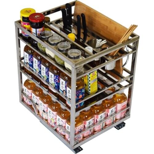 De Cosina Rangement Cuisine Pantry Organizador Accessories Stainless Steel Cozinha Organizer Cocina Kitchen Cabinet Basket