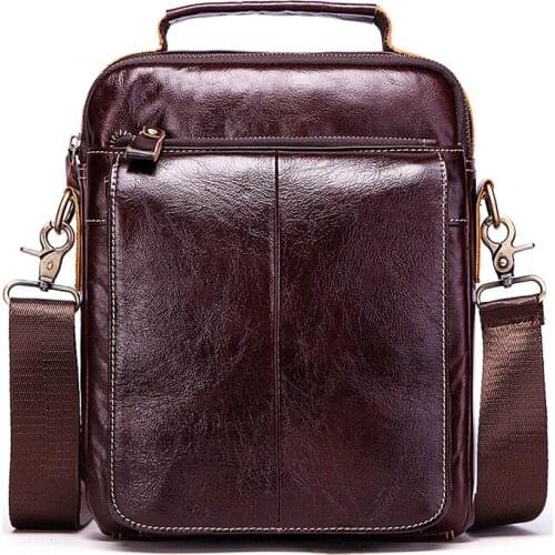 Genuine Leather Men Business bag Single Shoulder Bag Fashion Trend Cross Body bag Messenger Bag High Quality Mens totes Handbag