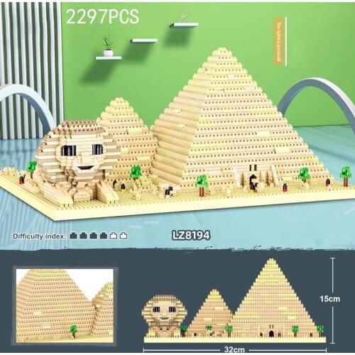 Disney Mickey mouse Around World micro diamond block Ancient Egypt pyramid Sphinx model build brick educational toy nanobrick
