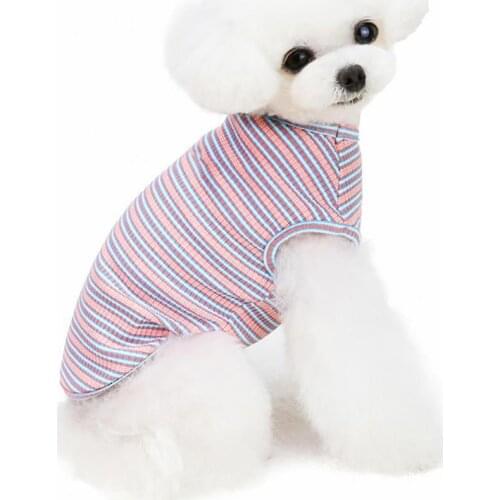 Designer Dog Clothes Dog Clothes Dog Vest Colorful Stripe Design Two-legged Cotton Round Neck Vest for Pet одежда для собак 2021
