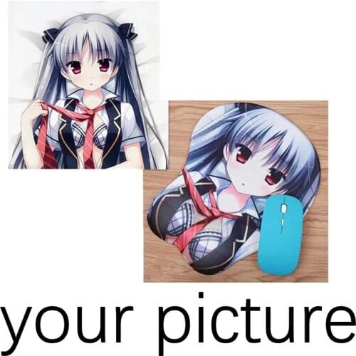FFFAS 6 Pieces Custom Print 3D Mouse Pad Mat Customized Wrist Rest Gaming Anime Silica Gel Mousepad