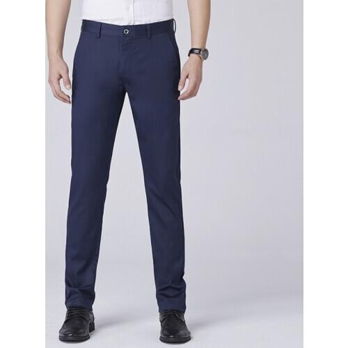 Classic Fashion 2020 Formal Men Pants Summer Big Size 30-42 44 46 Straight Regular 95% Cotton Casual Trousers