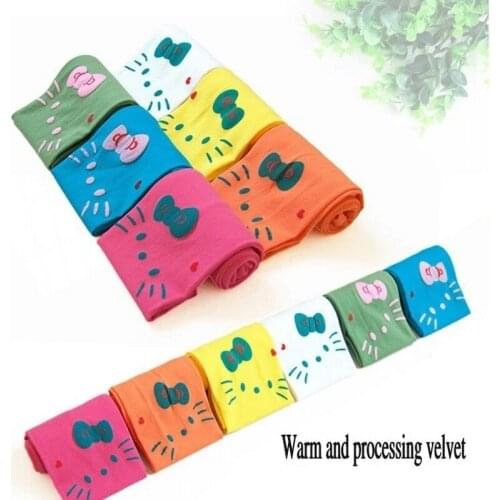 Girls' Tights Spring Autumn Fashion Candy Color Cartoon Girls Pantyhose 3-7 Years