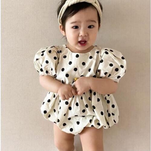 2020 new baby girls boys dots romper fashion summer cotton babys jumpsuit 6-24 month HV943