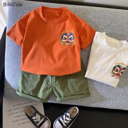 Summer Children Clothes Set Baby Boy Cartoon O-Neck T-Shirt Cotton Shorts 2Pcs/sets Infant Outfit Kids Fashion Toddler Tracksuit