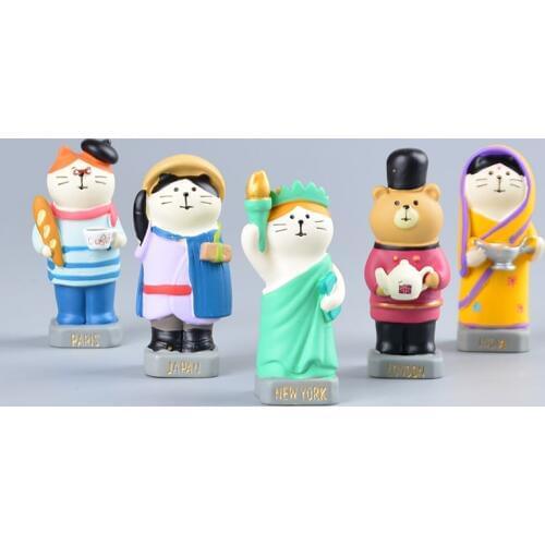 Koteta Zakka Kawaii Animal Model Cat Resin Action Figures Mini Home Decoration Accessories Kids Gift Birthday Toy Figurines