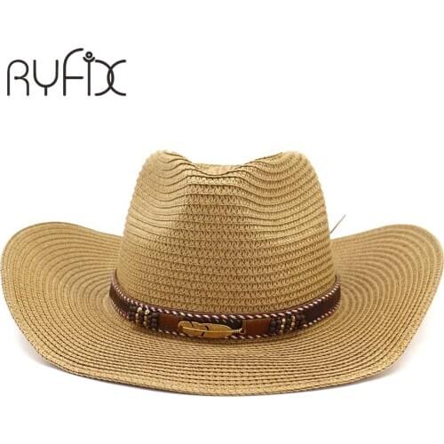 Sombrero hombre Cowboy Hat Men Women Retro Western Cowboy Riding Hat Adjustable Unisex Wide Brim Hat HA173