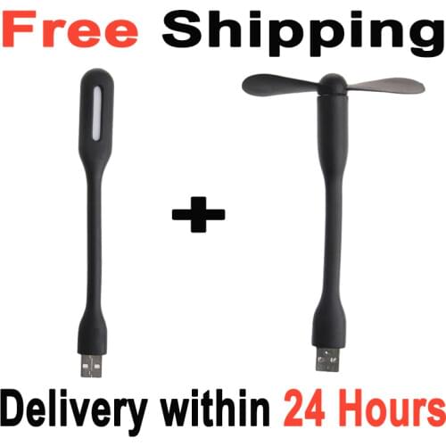 Creative USB Fan Flexible Portable Mini Fan and USB LED Light Lamp For Power Bank & Notebook & Computer Desktop Summer Gadget