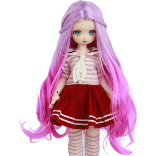 Bjd Doll wigs SD bjd doll wig purple red blue doll hair in the gradient 1/3 1/4 1/6 giant baby size bjd diy accessories