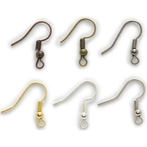 100 Piece 6 Colors Metal Ear Wire Earrings Hooks Findings Jewelry Making Earring Accessories 20x19mm