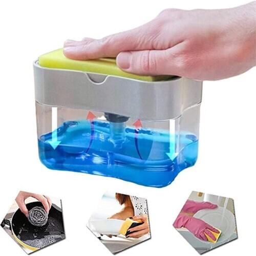 Multifunction Soap Dispenser Sponge Caddy Non-toxic Odorless Dispenser Kitchen Rack Creative Bathroom Washing Soap Storage Box