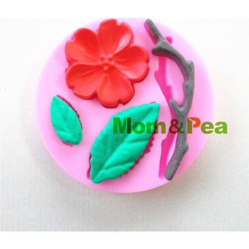 Mom&Pea 0937 Free Shipping Plum Blossom Shaped Silicone Mold Cake Decoration Fondant Cake 3D Mold Food Grade