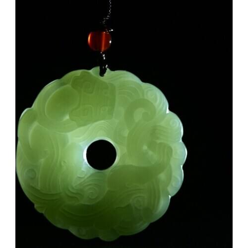 Natural A hetian jade carving green jade dragon jade pendant unique design jadeite jade necklace men jewelry