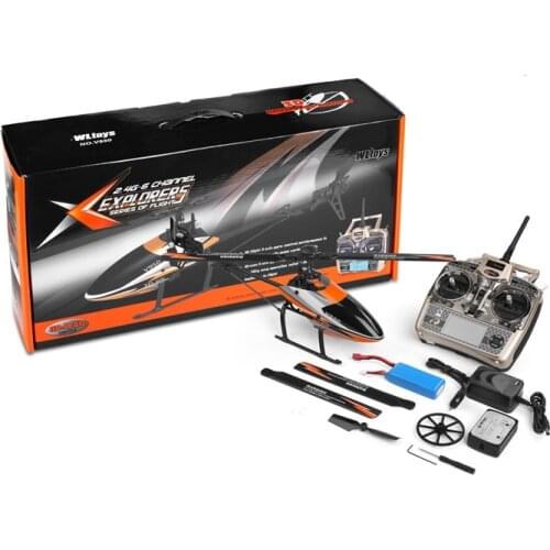 Parkten WLtoys V950 2.4G 6CH 3D/6G System switched freely High efficiency Brushless Motor RTF RC Helicopter Stronger Wind Resist