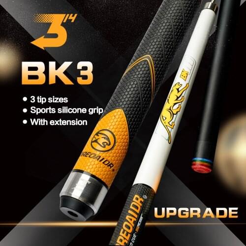 PREOAIDR 3142 BK3 Series Billiard Pool Cue 10.8/11.8/13mm Tip Uni-Loc Joint Cue Stick Kit 147cm Silicone Wrap with Extension