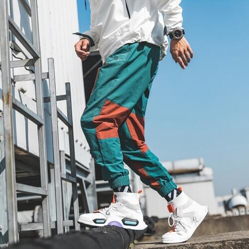 2019 Men Patchwork Harem Hip Pop Pants Trousers Streetwear Sweatpants Hombre Male Casual Fashion Cargo Pants Men