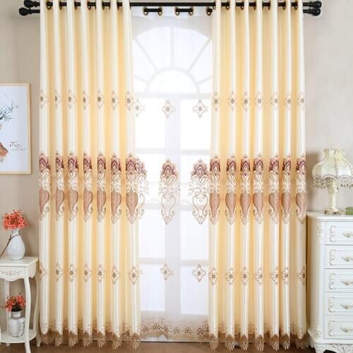 New Style Curtains for Living Dining Room Bedroom European-style Embroidery Curtains Tulle Finished Product Customization