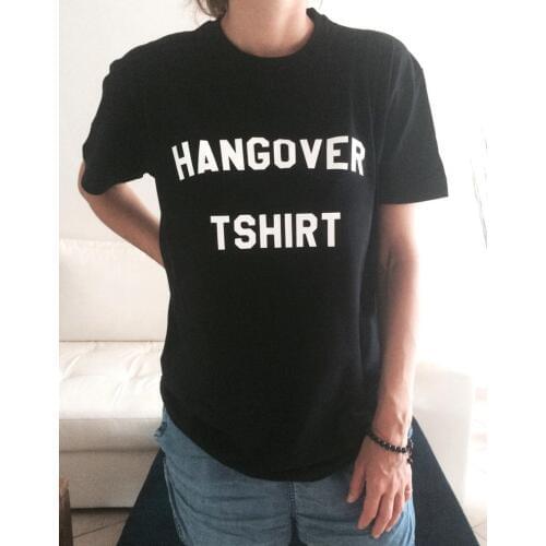Skuggnas New Arrival Hangover T-shirt Black Fashion Funny Slogan Women Girls Sassy Cute Top Short Sleeve Fashion t shirts