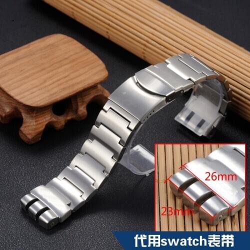 Watchband Replacement For Swatch Steel Strap YOS440 441 439 455 456 Solid Stainless Steel Bracelet 23mm Yos Watch Band
