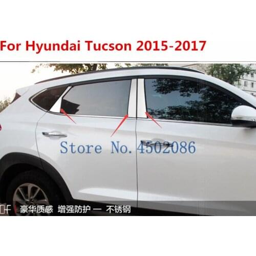High-quality stainless steel Strips Car Window Trim Decoration Accessories Car styling For Hyundai Tucson 2015-2017