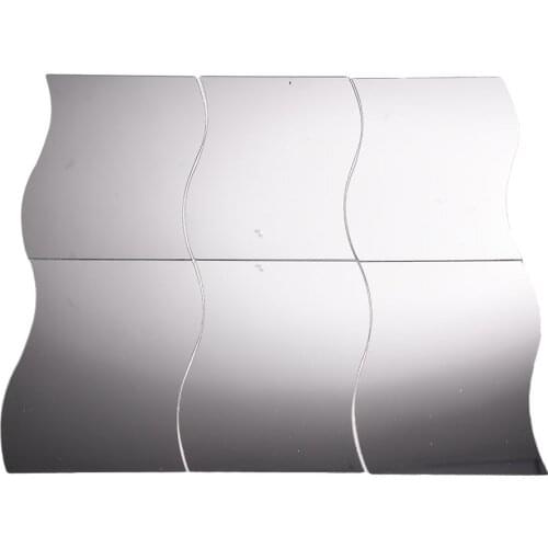 6 Pieces/set Mirror Wall Stickers Home Decoration Diy Art Wave Mirror Wall Stickers Wall Stickers Home Decor Living Room Mirror