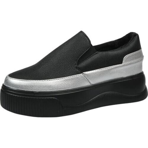 2020 womens shoes, tide shoes, spring new Korean thick-bottomed loafers, womens leather, one-pedaled muffin bottom, increased