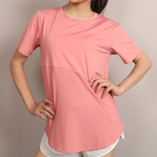 Yoga Shirt Women Large Size Sports Blouse T-shirt Fitness Clothes Loose Quick-Dry Breathable Short Sleeve Running Tops Gym