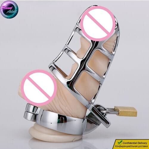 1 Set Zinc Male Chastity Lock Penis Cage Dick Locker for Men Gay Couples BDSM Bandage Game Tools Adult Sex Toys Travel Products