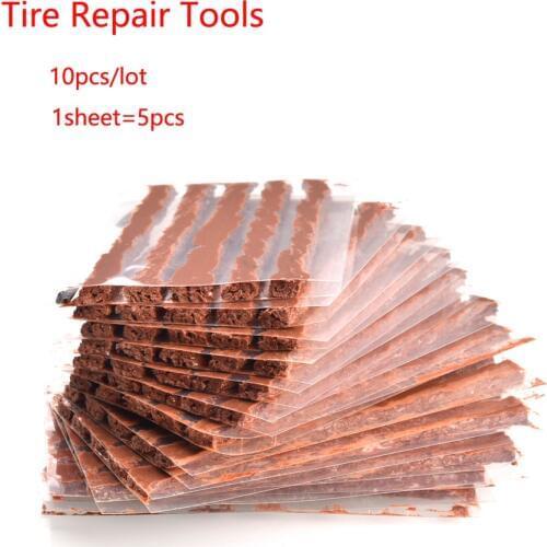 10Pcs/lot Car Motorcycle Bike Rubber Strips Tubeless Seal Strip Vacuum Wheels Tire Puncture Tape Auto Tire Repair Tools