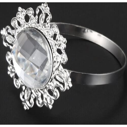12 Pieces Napkin Rings Napkin Holder Wedding Banquet Dinner Decor Silver
