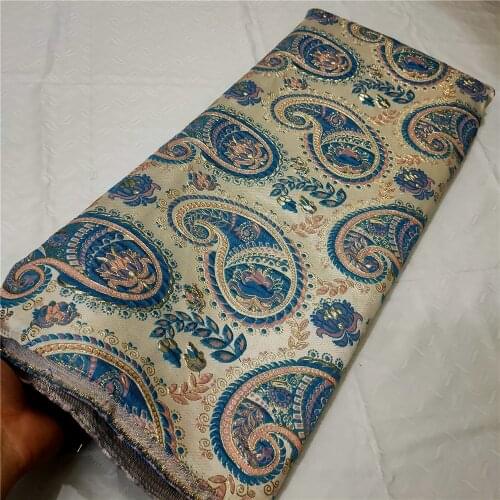 2021 New Fashion African Brocade Lace Fabrics With Jacquard Weave 5 Yards French Tulle Lace Fabrics For Wedding Dress
