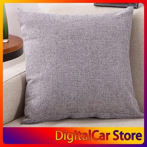 40x40cm Solid Sofa Car Pillow Cushion Soft Linening Waist Pillow Anti-Slip Bedroom Sofa Cushion for Home Office Car Use