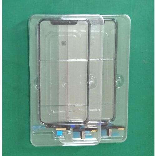 5 peças originais do painel de vidro exterior dianteiro da tela de toque com cabo flexível + oca para o iphone xs x xsmax peças