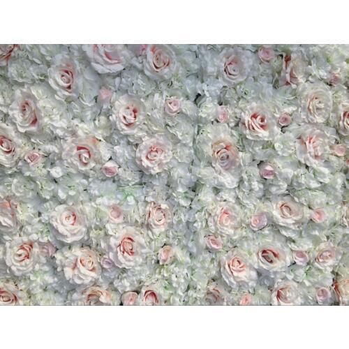 8ft x 8ft Wedding Flower Wall White with lovely Pink Rose & Hydrangeas flower backdrop wedding stage decoration