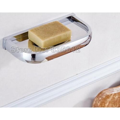 Bathroom Accessory Wall Mounted Polished Chrome Brass Soap Dish Holder Wba837