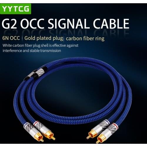 YYTCG Audio Cable 2RCA to 2 RCA Male to Male With Gold-plated 6N OCC 1M 1.5M 2M 3M For Home Theater Amplifier DVD TV