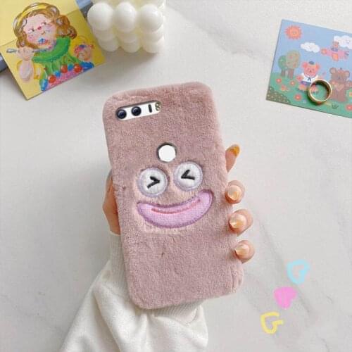 Cute Funny Hairy Phone Case For Huawei Honor 30S 20 10 9 10X Lite 10I 9X 8X 7X 9A 8A 9S V10 V20 V30 Soft Plush Phone Cover Coque