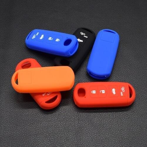 10 units Silicone rubber car key Case Cover for Mazda 3 5 6 8 CX5 CX7 CX9 M6 GT 2016 Smart 4 button remote key protect Shell