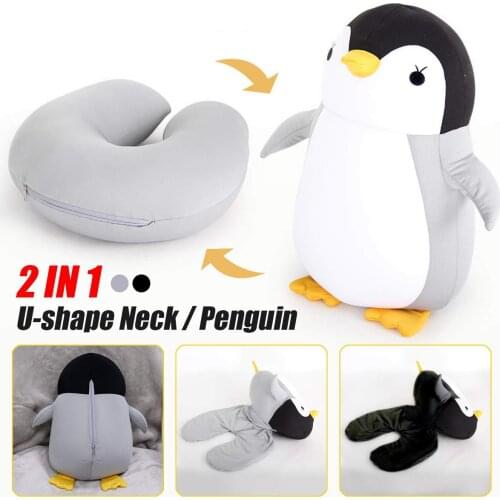 Deformable Penguins Child U-Shaped Neck Pillows Multi-Functional Travel Pillow Cartoon Neck Support Seat Cushion Car Headrest