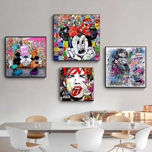 Disney Marvel Cartoon Mickey Mouse Canvas Painting Super Hero Picture Canvas Paintings Posters Prints for Living Room Decoration
