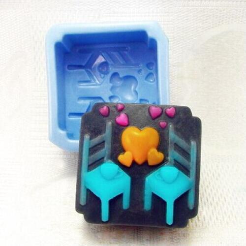 Hot chair and heart Modelling soap mold fondant Cake decoration mold Handmade soap mold large number of wholesale No.:si373