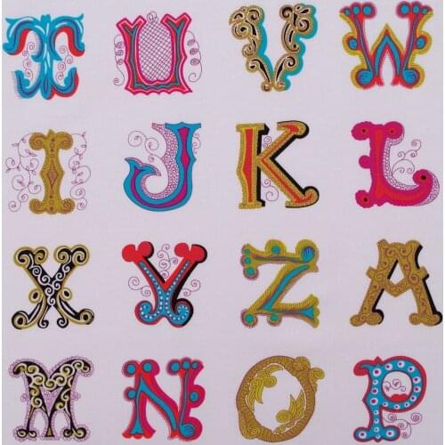 140cmx100cm Cotton Fabric - Colorful art letters on white bakcground(375)
