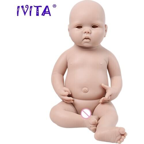 IVITA WG2014 46cm 3900g 100% Full Body Silicone Reborn Doll 3 Colors Eyes Choices Unpainted Unfinished Soft Dolls DIY Blank Toys