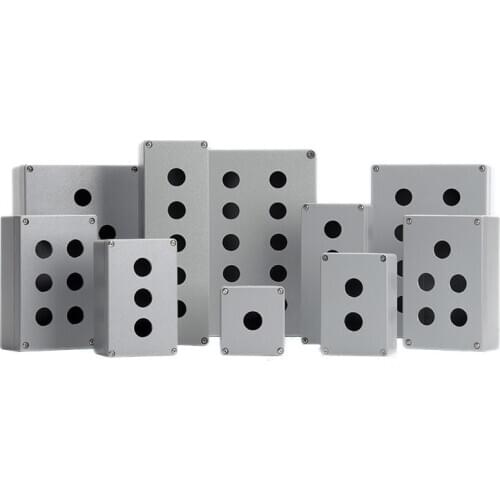 Metal cast aluminum waterproof button box aperture 22mm terminal switch box aluminum alloy 1/2/3/4/5/6hole outdoor junction box