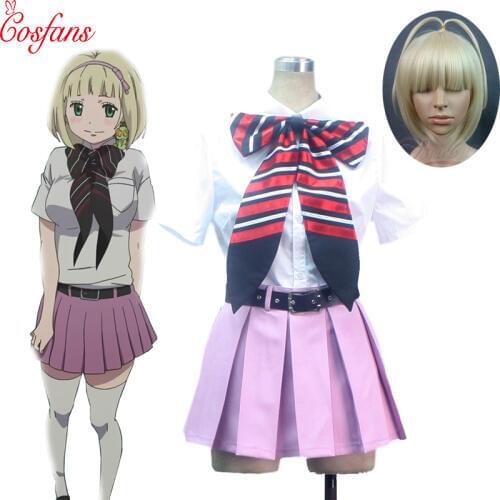 Can be tailored Anime Ao no Exorcist Cosplay Man Woman Halloween Cosplay Shiemi Moriyama School uniform Cosplay Costume and wig
