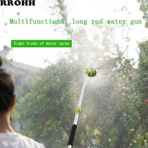 Long Pole Spray Watering Nozzle Gardening Car Wash Multi-function Automatic Telescopic Household Cleaning Lawn Garden