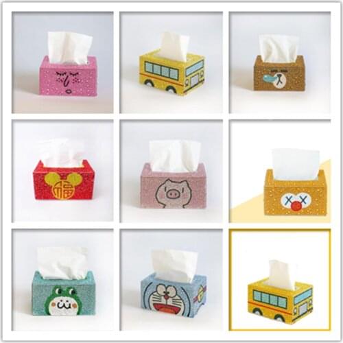New DIY tissue box, storage box, jewelry box, rolled tissue beautiful storage for home decoration diamond painting gift