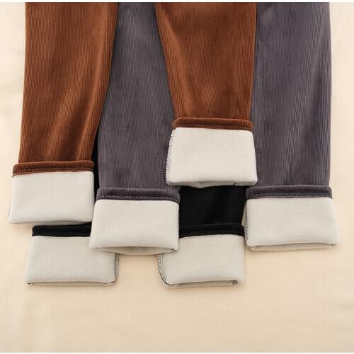 Autumn Winter Women Pants Slim Pencil Pants Imitation Cashmere Trousers Female Corduroy Trousers Thick Elastic Waist Pants